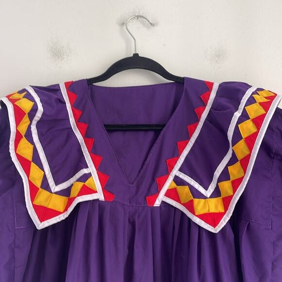 Vintage  handmade quilt pieced short sleeve maxi kaftan muumuu dress - Picture 6 of 9